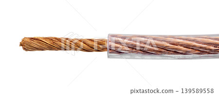 Copper electrical wire strands with transparent insulation 139589558