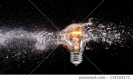 Real Exploding light bulb shattering Real Exploding light bulb shattering 139589575