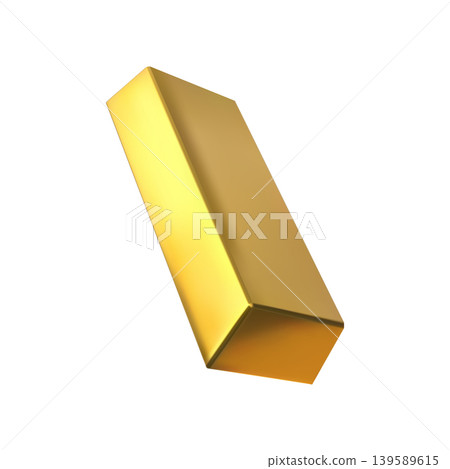 A realistic rectangular gold bar. Treasure, loot, wealth. A realistic rectangular gold bar. Treasure, loot, wealth. 139589615