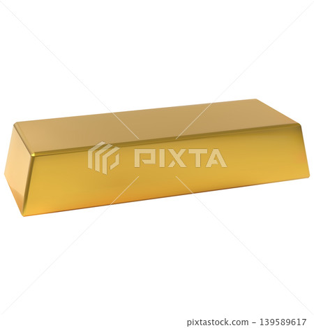 Realistic rectangular gold bar, precious metal, side view. Realistic rectangular gold bar, precious metal, side view. 139589617