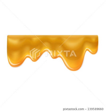 A straight border of flowing yellow honey, an organic viscous product. A straight border of flowing yellow honey, an organic viscous product. 139589660