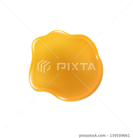 Honey drop 3D realistic vector illustration, yellow melt honey syrup, natural nectar, glossy golden sweet splash, leak Honey drop 3D realistic vector illustration, yellow melt honey syrup, natural nectar, glossy golden sweet splash, leak 139589661