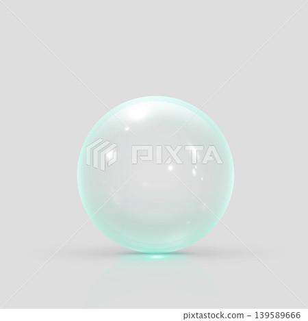 A transparent green glass sphere with highlights, reflection, and shadow. A transparent green glass sphere with highlights, reflection, and shadow. 139589666