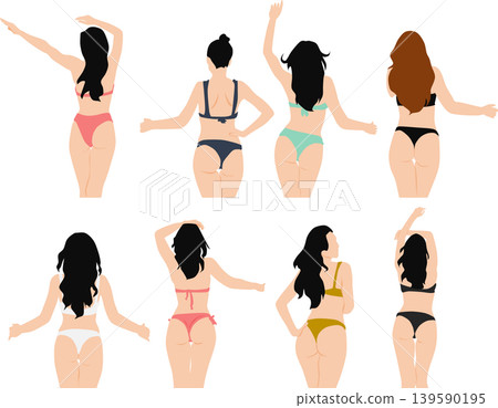 一個穿泳衣的女人的插圖 一個穿泳衣的女人的插圖 139590195