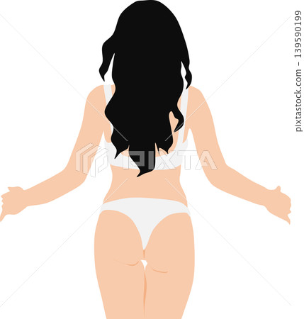 一個穿泳衣的女人的插圖 139590199