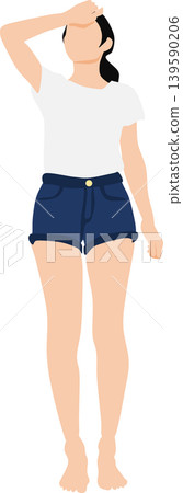 一個穿著夏天衣服的女人的插圖 一個穿著夏天衣服的女人的插圖 139590206