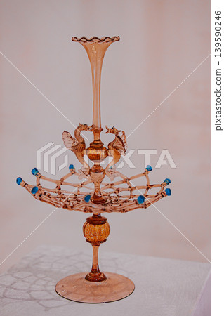 Ancient Murano Glass Vase Displayed in Museum Collection in Venice Italy Ancient Murano Glass Vase Displayed in Museum Collection in Venice Italy 139590246