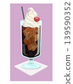 An illustration of an iced Viennese coffee in a coffee shop style. 139590352