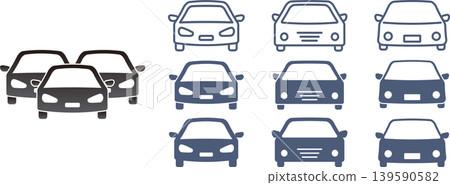 A set of icon materials for cars viewed from the front. A set of icon materials for cars viewed from the front. 139590582