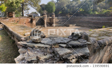 Tilla Jogian ancient Mughal stepwell sarovar ruins in Jhelum Pakistan 139590691