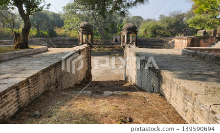Tilla Jogian Mughal era stone passage leading to sacred water tank Pakistan Tilla Jogian Mughal era stone passage leading to sacred water tank Pakistan 139590694