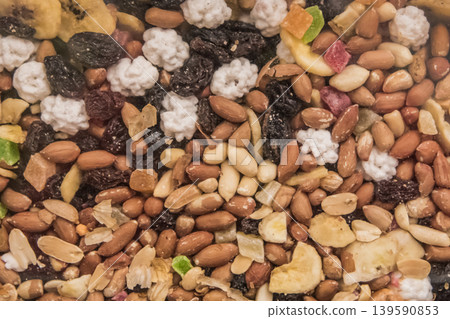 Background healthy food organic snacks dried fruits dried nuts mix ingredient Background healthy food organic snacks dried fruits dried nuts mix ingredient 139590853