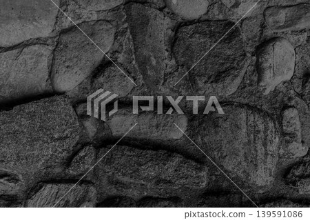 Large stones background old coarse cobblestones texture concrete surface black dark solid structure rough, close-up Large stones background old coarse cobblestones texture concrete surface black dark solid structure rough, close-up 139591086