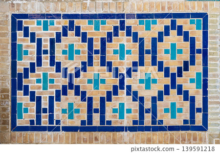 Traditional Uzbek tile patterns; geometric textures of Islamic architecture. Traditional Uzbek tile patterns; geometric textures of Islamic architecture. 139591218