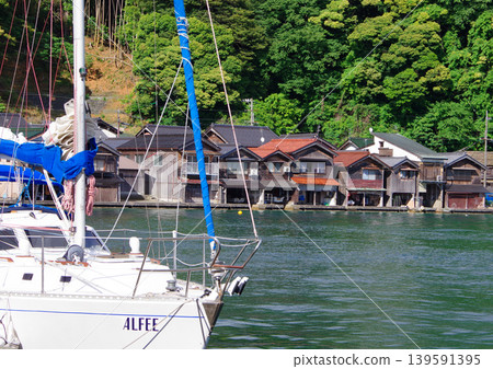 Scenery with a boathouse 139591395