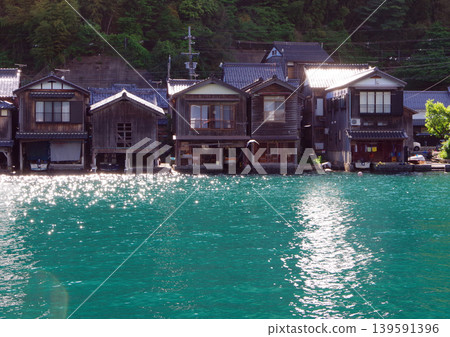 Scenery with a boathouse 139591396