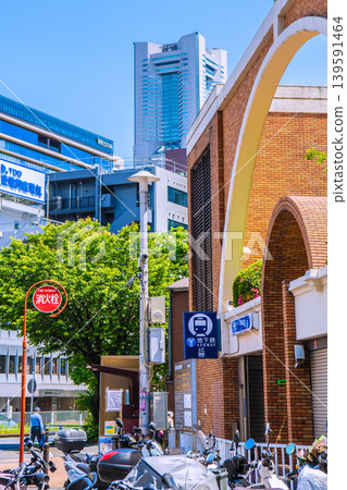 A new urban landscape in Yokohama, Japan. Yokohama Municipal Subway's Takashimacho Station and Yokohama Landmark Tower collaborate... with security cameras... A new urban landscape in Yokohama, Japan. Yokohama Municipal Subway's Takashimacho Station and Yokohama Landmark Tower collaborate... with security cameras... 139591464