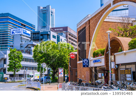 A new urban landscape in Yokohama, Japan. Yokohama Municipal Subway's Takashimacho Station and Yokohama Landmark Tower collaborate... with security cameras... A new urban landscape in Yokohama, Japan. Yokohama Municipal Subway's Takashimacho Station and Yokohama Landmark Tower collaborate... with security cameras... 139591465