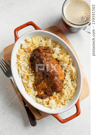 Slow Cooking German Pork and Sauerkraut 139591565