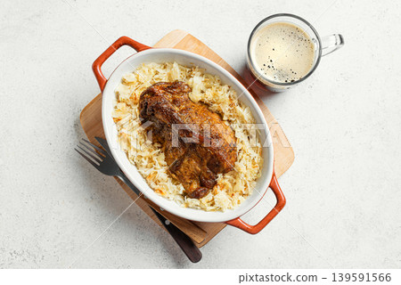 Slow Cooking German Pork and Sauerkraut Slow Cooking German Pork and Sauerkraut 139591566