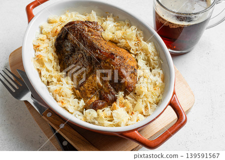 Roasted German Pork and Sauerkraut 139591567