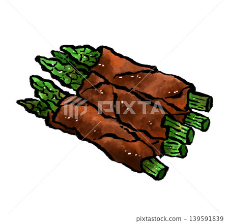 Delicious-looking meat-wrapped asparagus Delicious-looking meat-wrapped asparagus 139591839