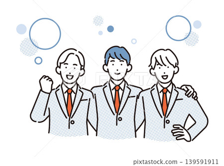 Simple illustration: An image of a group of close male students (vector illustration) Simple illustration: An image of a group of close male students (vector illustration) 139591911