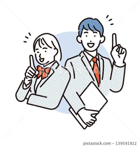 Simple illustration: A student explaining a key point (vector illustration) Simple illustration: A student explaining a key point (vector illustration) 139591922