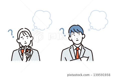一幅學生認真思考的簡單插圖。向量圖。 一幅學生認真思考的簡單插圖。向量圖。 139591938
