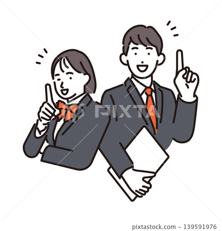 Simple illustration: A student explaining a key point (vector illustration) Simple illustration: A student explaining a key point (vector illustration) 139591976