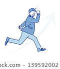 簡圖：一名男學生積極奔跑的畫面（向量圖） 139592002