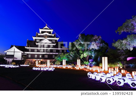 【岡山縣】岡山城春季夜景及燈光（令和時代大修後） 139592428