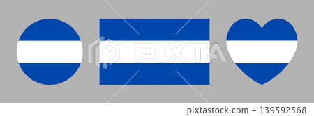 El Salvador round, heart, rectangular civil flag. Set of Flag of Salvador circle, rectangle, heart sticker, badge, icon, map pin, background. Salvadoran flag button. El Salvador round, heart, rectangular civil flag. Set of Flag of Salvador circle, rectangle, heart sticker, badge, icon, map pin, background. Salvadoran flag button. 139592568