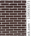 Dark brown brick wall texture with white mortar lines, seamless background for architectural and construction design 139593073