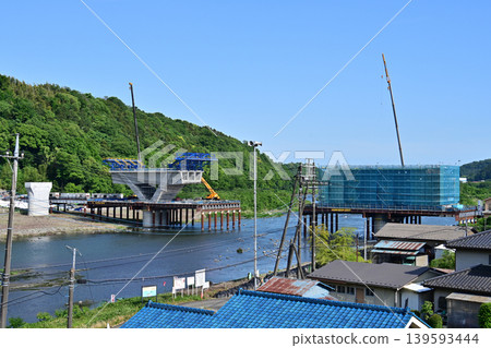 Construction site of the Chuo Shinkansen (maglev train): Bridge over the Sagami River Construction site of the Chuo Shinkansen (maglev train): Bridge over the Sagami River 139593444