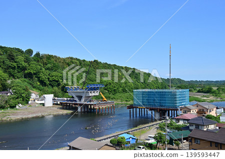 Construction site of the Chuo Shinkansen (maglev train): Bridge over the Sagami River Construction site of the Chuo Shinkansen (maglev train): Bridge over the Sagami River 139593447