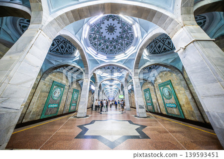 The opulent decorations and architectural beauty of Alisher Navoi Station on the Tashkent Metro in Uzbekistan The opulent decorations and architectural beauty of Alisher Navoi Station on the Tashkent Metro in Uzbekistan 139593451