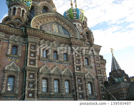 The Church of the Savior on Spilled Blood has a facade that is both imposing and delicate. The Church of the Savior on Spilled Blood has a facade that is both imposing and delicate. 139593497
