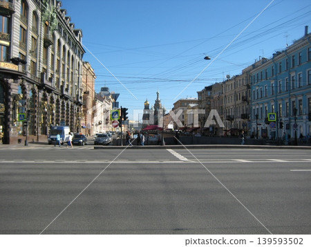 A view of the Church of the Savior on Spilled Blood from Nevsky Prospekt. A view of the Church of the Savior on Spilled Blood from Nevsky Prospekt. 139593502