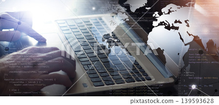 laptop web coding process banner laptop web coding process banner 139593628