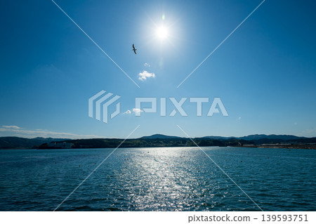 The sea of Minamisanriku sparkles under a clear sky - a healing natural landscape. 139593751