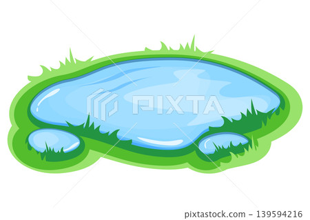 Puddle in grass vector isolated Puddle in grass vector isolated 139594216