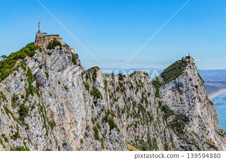 Aerial view of top of Gibraltar Rock, in Upper Rock Natural Reserve Aerial view of top of Gibraltar Rock, in Upper Rock Natural Reserve 139594880