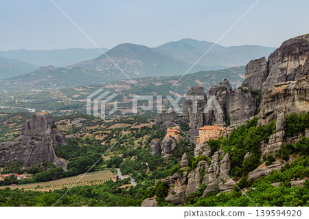 Great Monastery of Varlaam on the high rock in Meteora, Thessaly, Greece Great Monastery of Varlaam on the high rock in Meteora, Thessaly, Greece 139594920