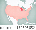 Map of United States of America - Wisconsin 139595652