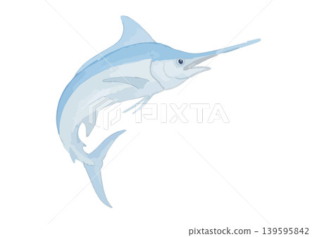 Watercolor-style illustration of a marlin Watercolor-style illustration of a marlin 139595842