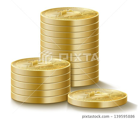 Golden coins heap isolated on white background. Virtual money and cash. Casino prize and commercial business success concept. Banking and economy, investment and profit, Realistic 3d vector Golden coins heap isolated on white background. Virtual money and cash. Casino prize and commercial business success concept. Banking and economy, investment and profit, Realistic 3d vector 139595886