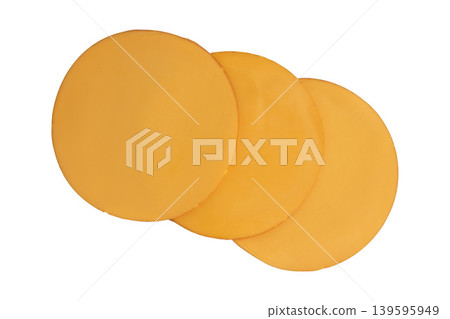 set of processed cheese slices isolated set of processed cheese slices isolated 139595949