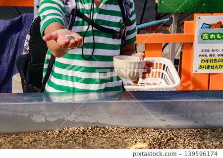 A child (8-year-old boy) searching for gemstones. A child (8-year-old boy) searching for gemstones. 139596174