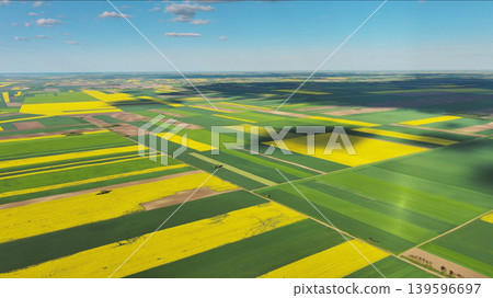 Agricultural fields with yellow rapeseed oil crops Agricultural fields with yellow rapeseed oil crops 139596697